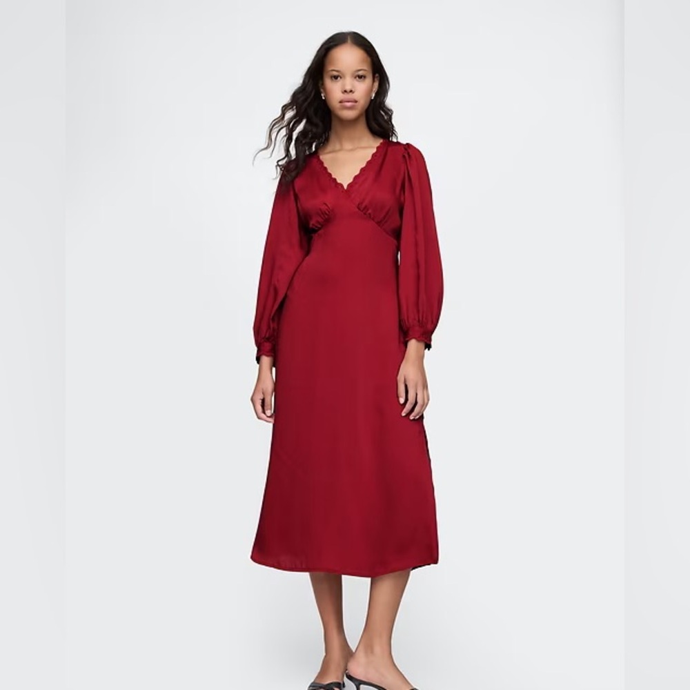 Gap Satin Empire Midi Dress XL